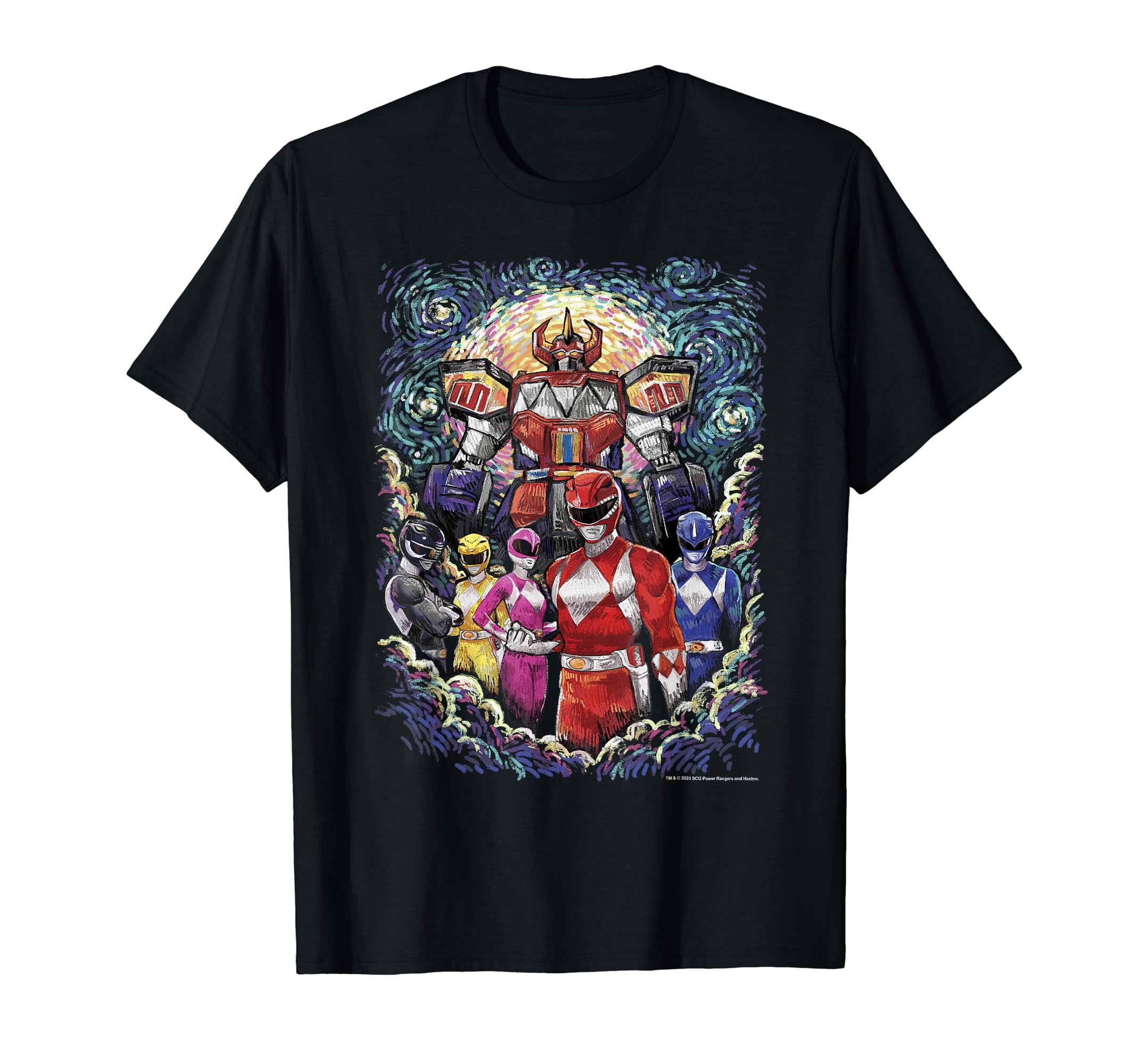 Power Rangers Mighty Morphin' Megazord Starry Night Poster T-Shirt ...