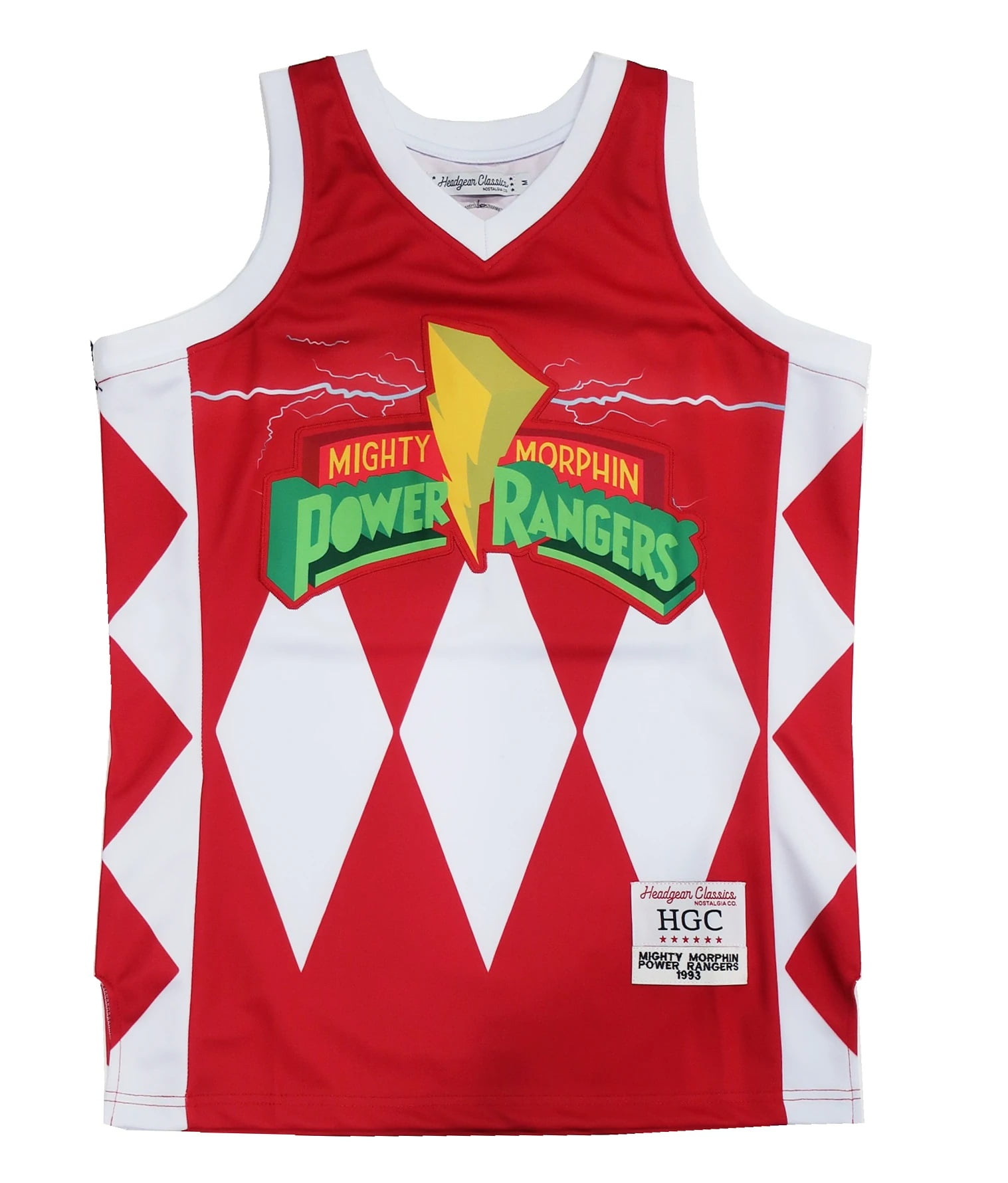 Power Rangers Mighty Morphin Men's Headgear Classics Embroidered Basketball  Jersey (Medium, Red) 