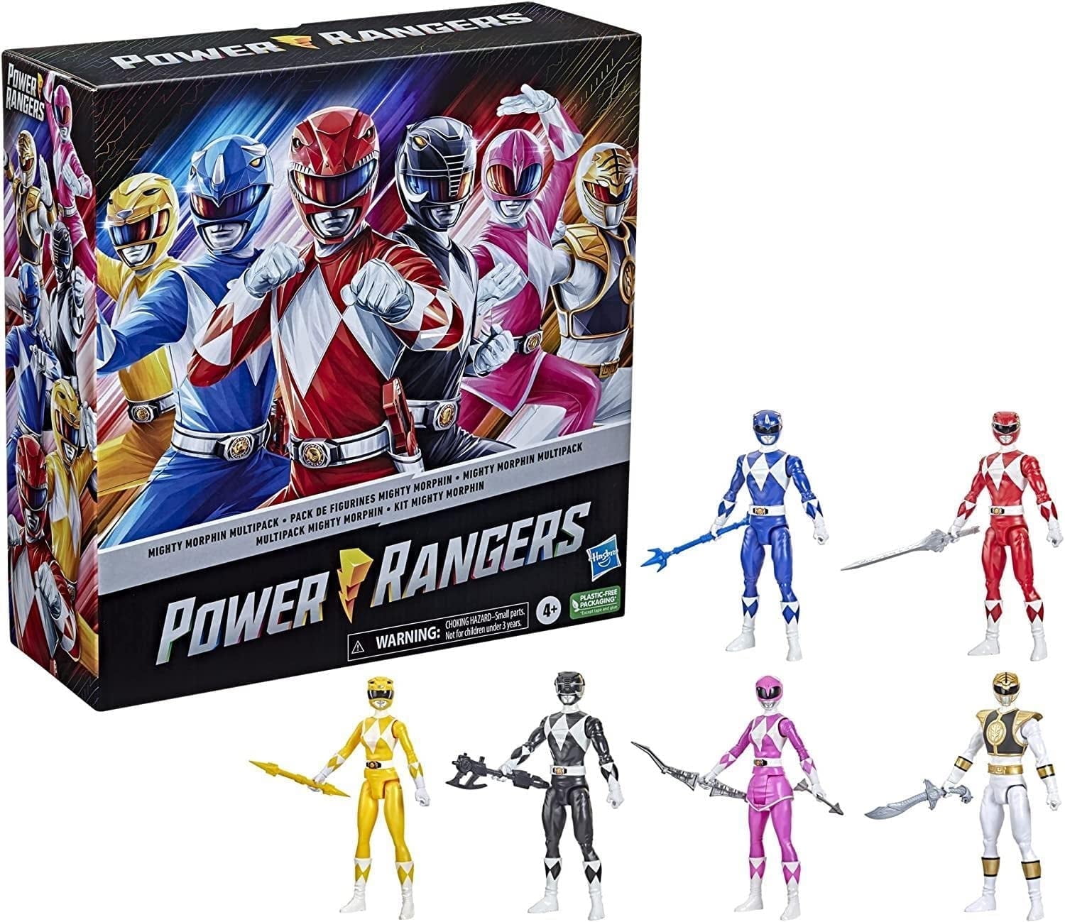 Power Rangers Mighty Morphin Multipack 12-inch Action Figure 6-Pack, Toys with Accessories for Kids 4 and Up (Exclusive)