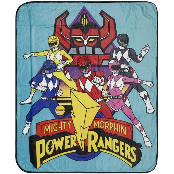 Power Rangers Mighty Morphin Throw Throw Blanket Multicolor