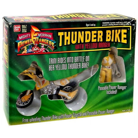 Power Rangers Mighty Morphin Thunder Bike with Yellow Ranger Action Figure