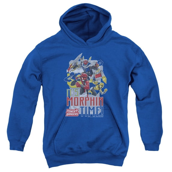 Power Rangers Morphin Time Youth Pullover Hoodie Sweatshirt Royal Blue