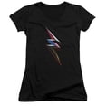 thumbnail image 1 of Power Rangers Movie Bolt Junior Women's V-Neck T-Shirt Black, 1 of 2