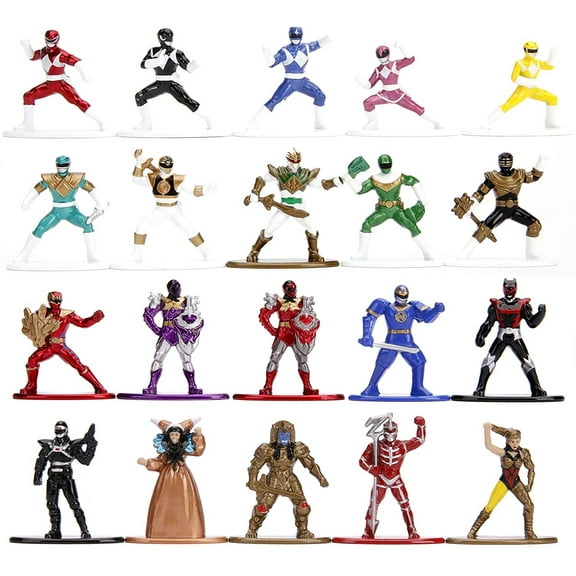 Jada Toys Nano Metalfigs Power Rangers 1.65" Die-Cast Metal Collectible Figures 20-Pack, Toys for Kids and Adults