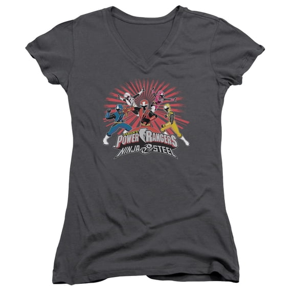 Power Rangers - Ninja Blast - Juniors Cap Sleeve V-Neck Shirt - XX-Large