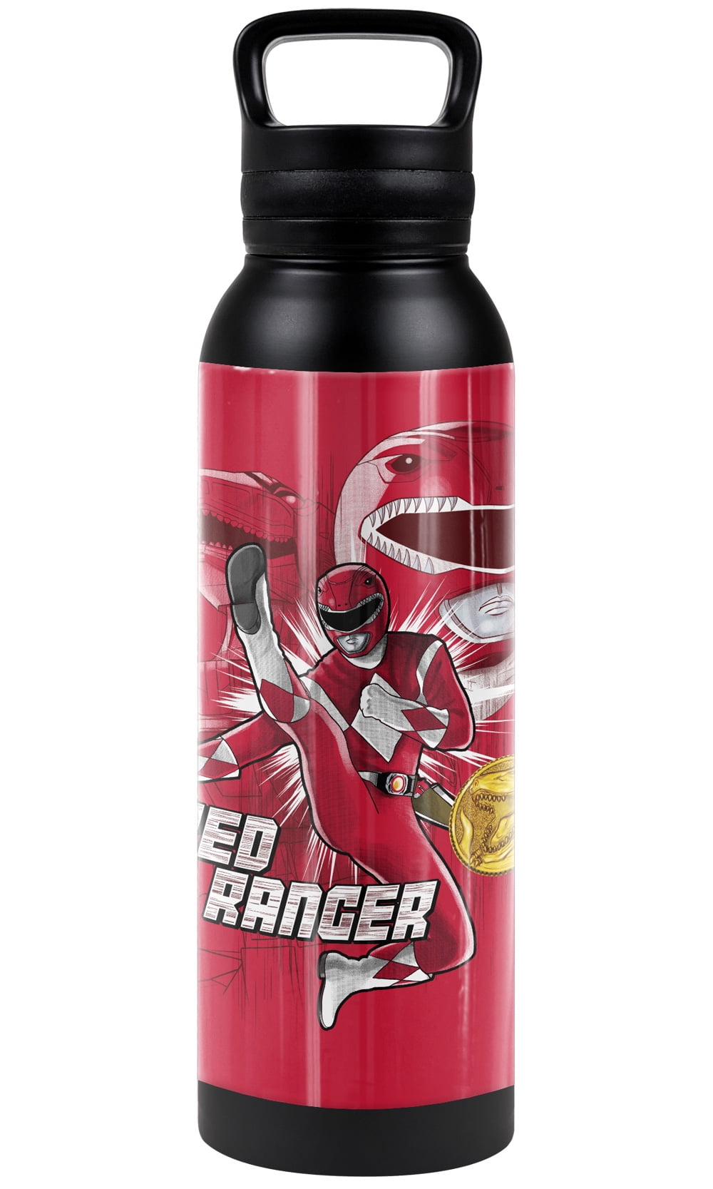 Power Rangers Official Red Ranger 24 oz Insulated Canteen Water Bottle ...