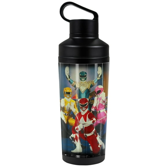 Power Rangers Official Stance 18 oz Insulated Water Bottle, Leak Resistant, Vacuum Insulated Stainless Steel with 2-in-1 Loop Cap