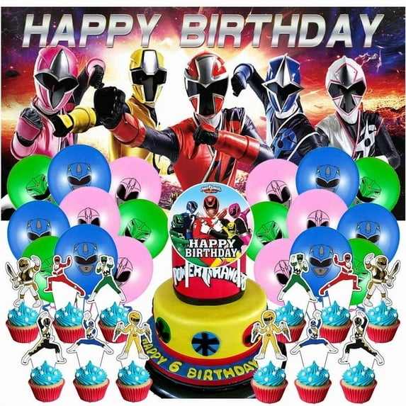 Power Ranger Latex Balloons Party Supplies Decor Banner Backdrop Kit Birthday Decorations