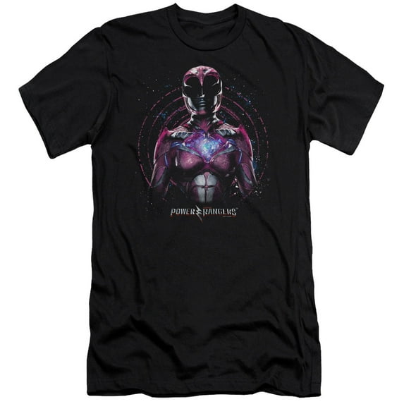 Power Rangers Pink Ranger Adult 30/1 T-Shirt Black