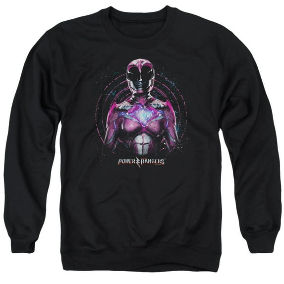 Power Rangers Pink Ranger Adult Crewneck Sweatshirt Black