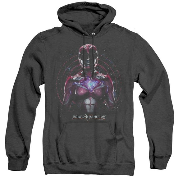 Power Rangers Pink Ranger Adult Heather Hoodie Sweatshirt Black