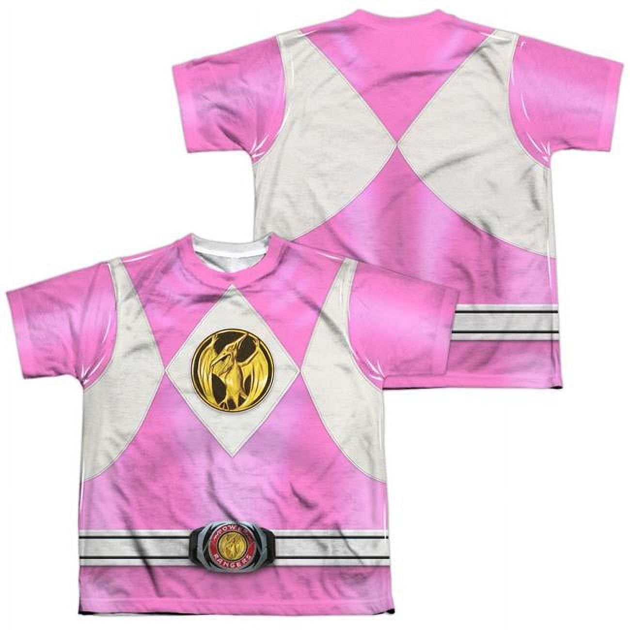 Power Rangers - Pink Ranger Emblem (Front/Back Print) - Youth Short ...
