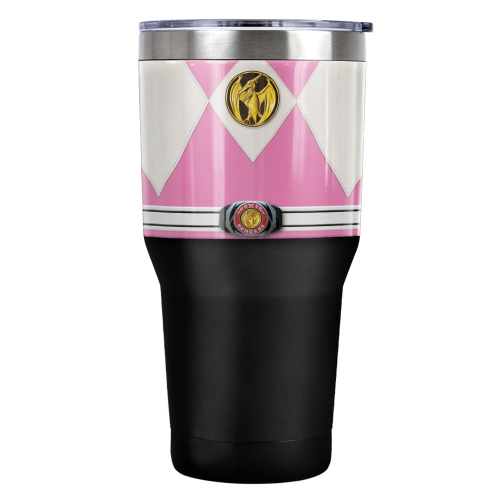 Power Rangers Pink Ranger Emblem Stainless Steel Tumbler 30 oz Coffee ...