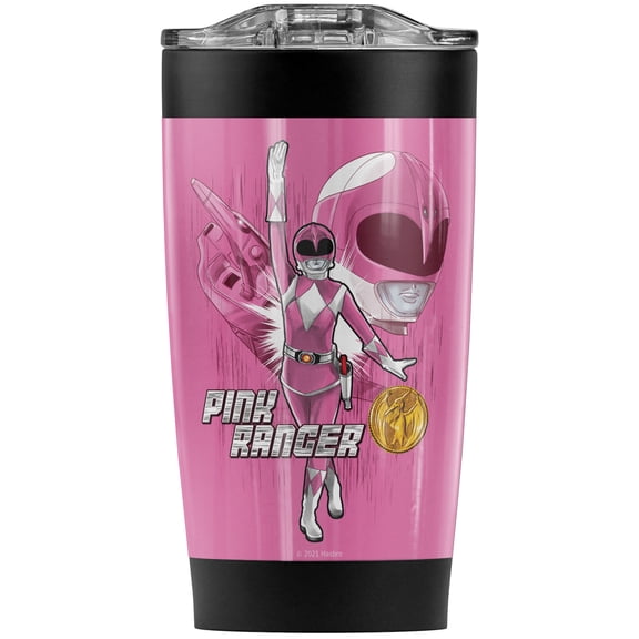 Power Rangers/Pink Ranger Stainless Steel Tumbler 20 oz Coffee Travel Mug/Cup, Vacuum Insulated & Double Wall with Leakproof Sliding Lid | Great for Hot Drinks and Cold Beverages