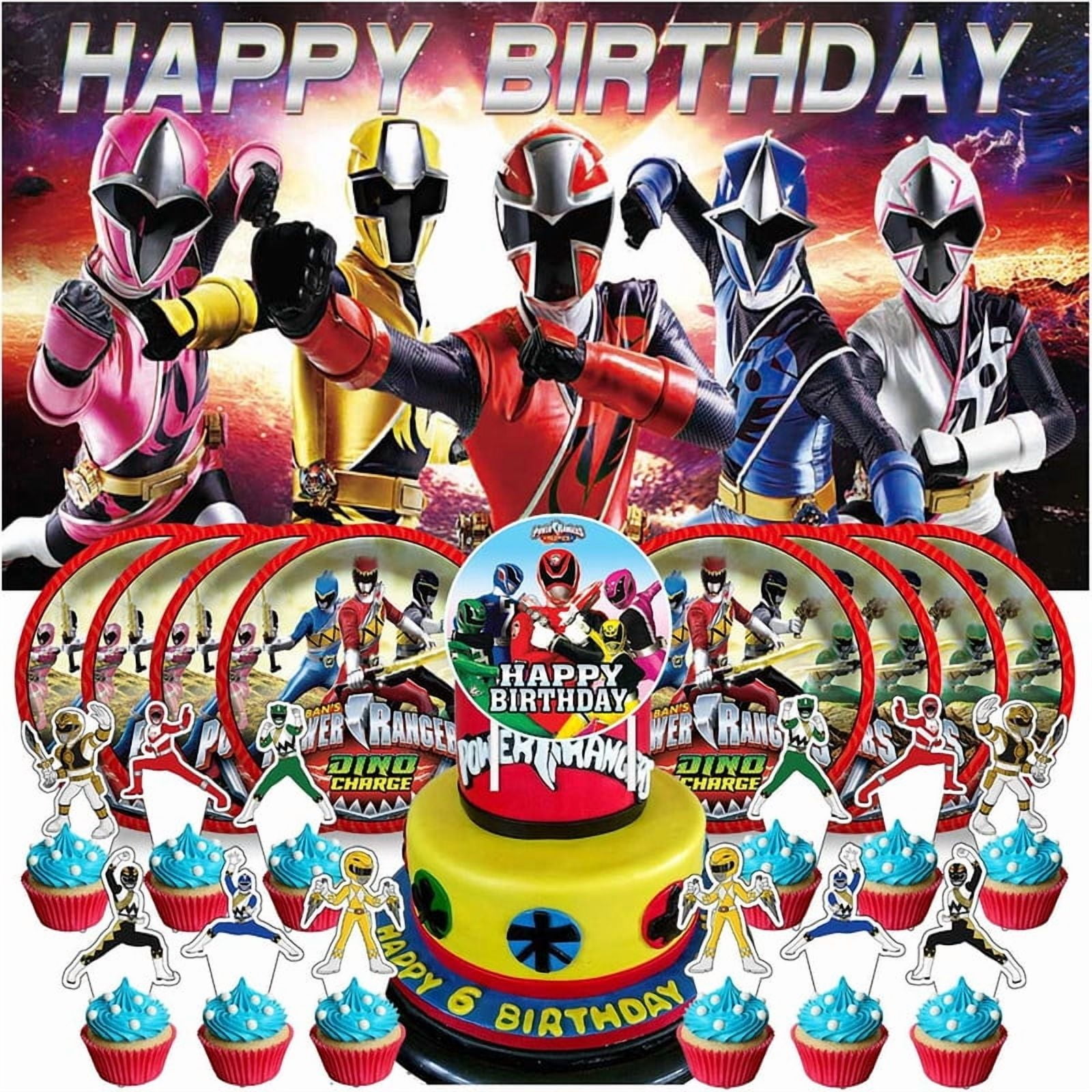 Power Ranger Plates Birthday Supplies Decorations Decor Backdrop Banner Cake Topper Fans