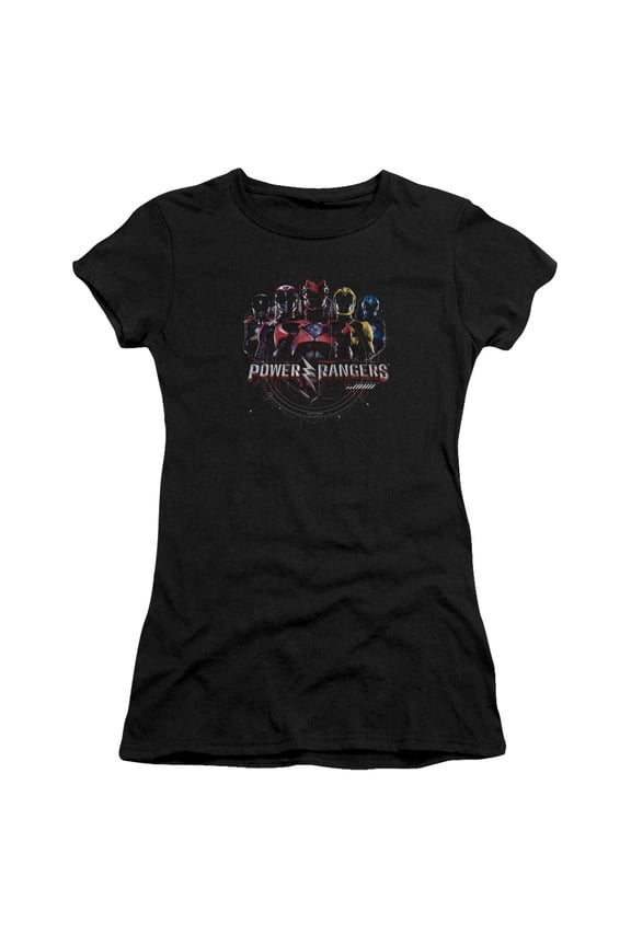 Power Rangers Ranger Circuitry Junior Women's T-Shirt Sheer Black