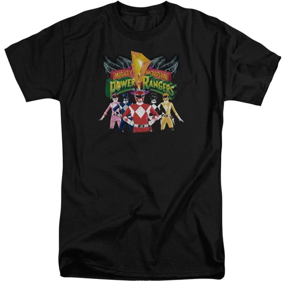 Power Rangers Rangers Unite Adult Tall T-Shirt Black
