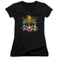 thumbnail image 1 of Power Rangers - Rangers Unite - Juniors Cap Sleeve V-Neck Shirt - XX-Large, 1 of 2