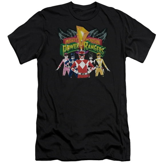 Power Rangers Rangers Unite Adult 30/1 T-Shirt Black