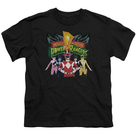 Power Rangers Boys' Rangers Unite T-shirt Youth Small Black