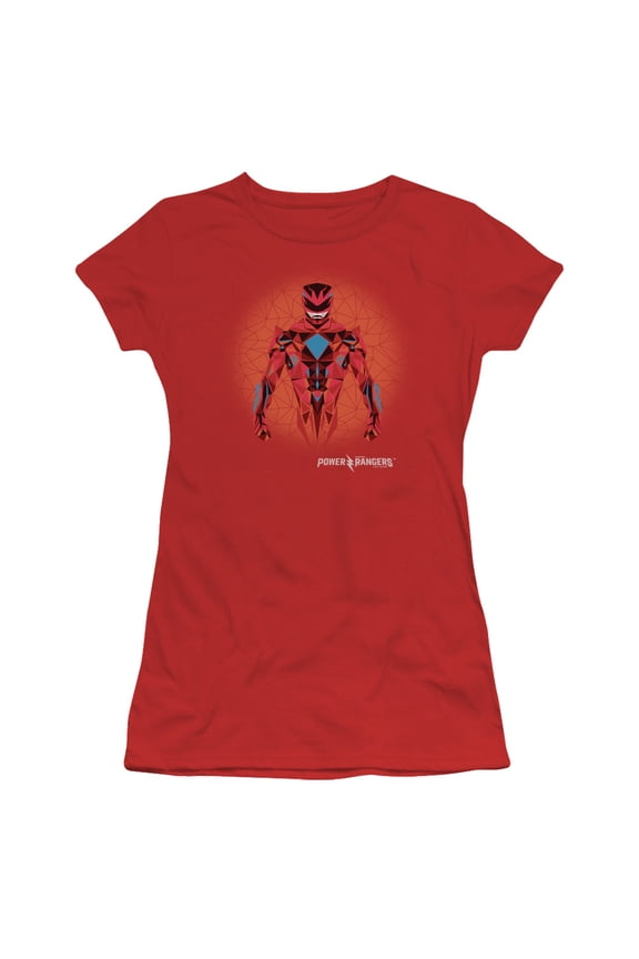 Power Rangers Red Power Ranger Graphic Junior Women's T-Shirt Sheer Red
