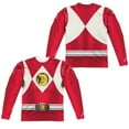 thumbnail image 1 of Power Rangers - Red Ranger Emblem (Front/Back Print) - Regular Fit Long Sleeve Shirt - Large, 1 of 2
