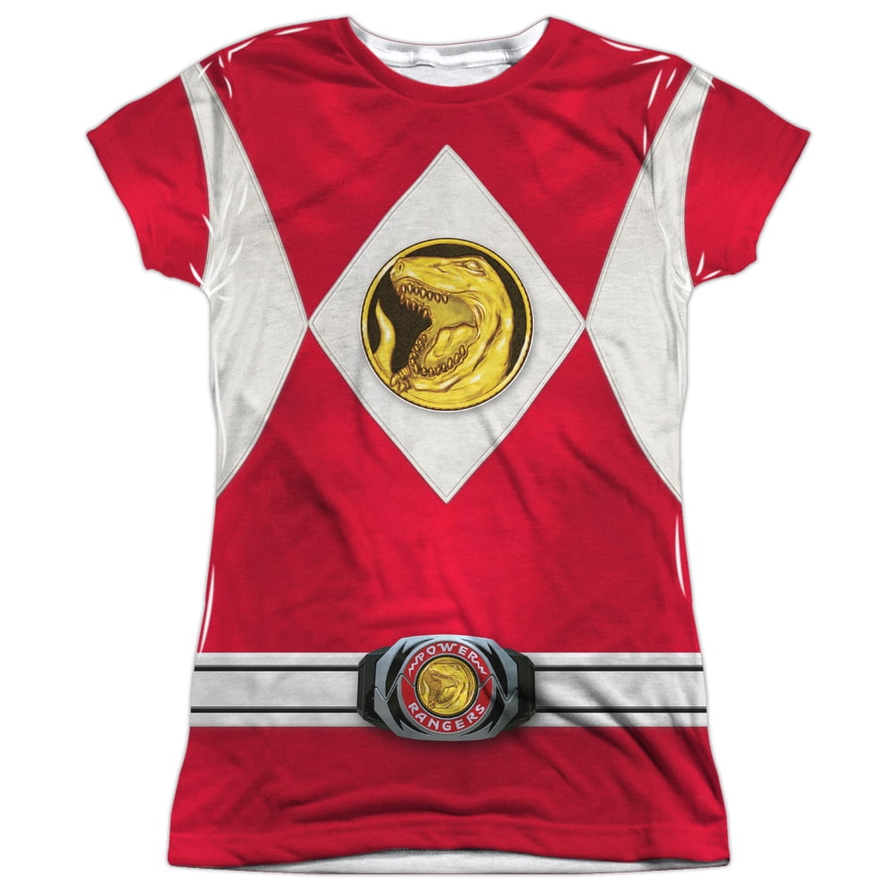 Power Rangers Red Ranger Emblem Girls Jr Sublimation White - Walmart.com