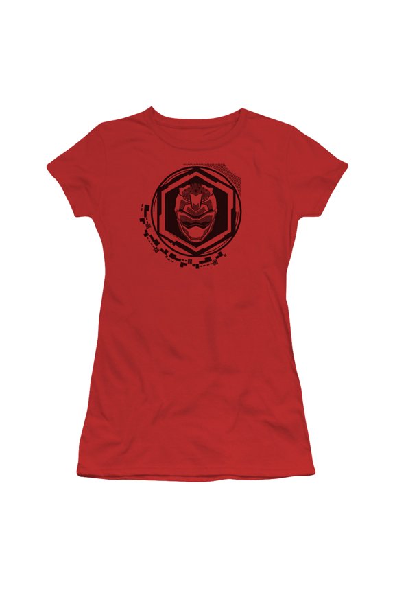 Power Rangers Red Ranger Junior Women's T-Shirt Sheer Red