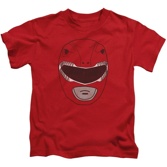 Power Rangers - Red Ranger Mask - Juvenile Short Sleeve Shirt - 4