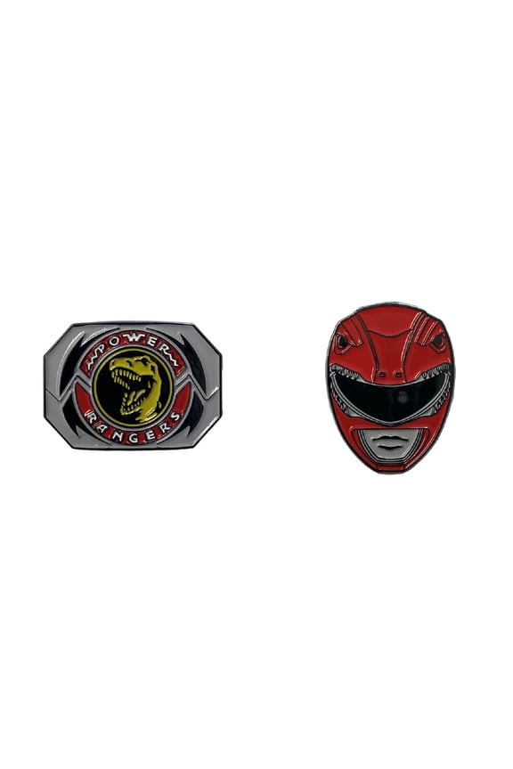 Red Ranger Mask and Emblem 2 Pack Enamel Pin set