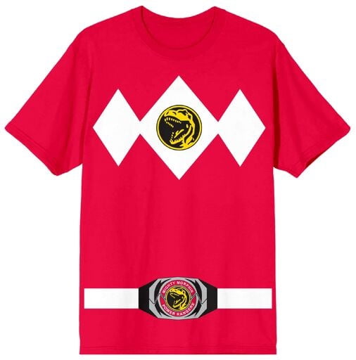 Power Rangers Red Ranger Men's Red Crew Neck Short Sleeve Cosplay Tee ...