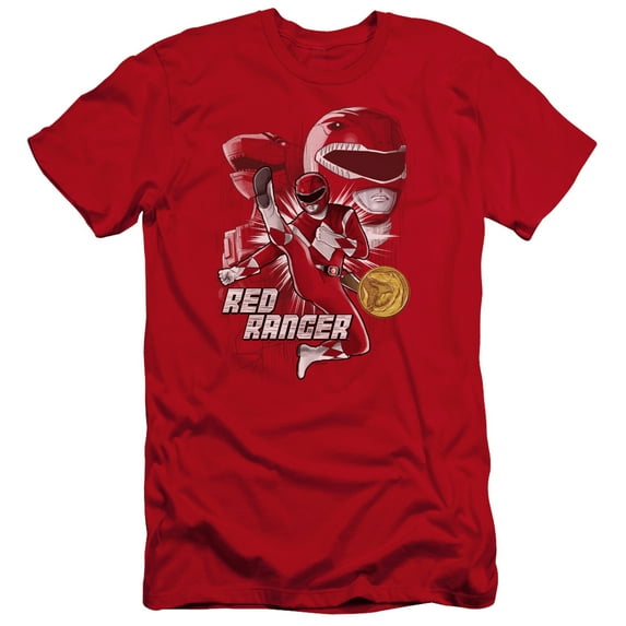 Power Rangers - Red Ranger - Premium Slim Fit Short Sleeve Shirt - Large