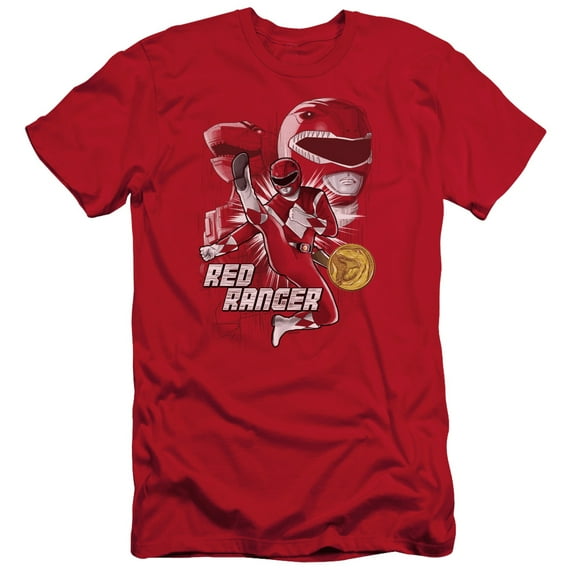 Power Rangers - Red Ranger - Slim Fit Short Sleeve Shirt - X-Large