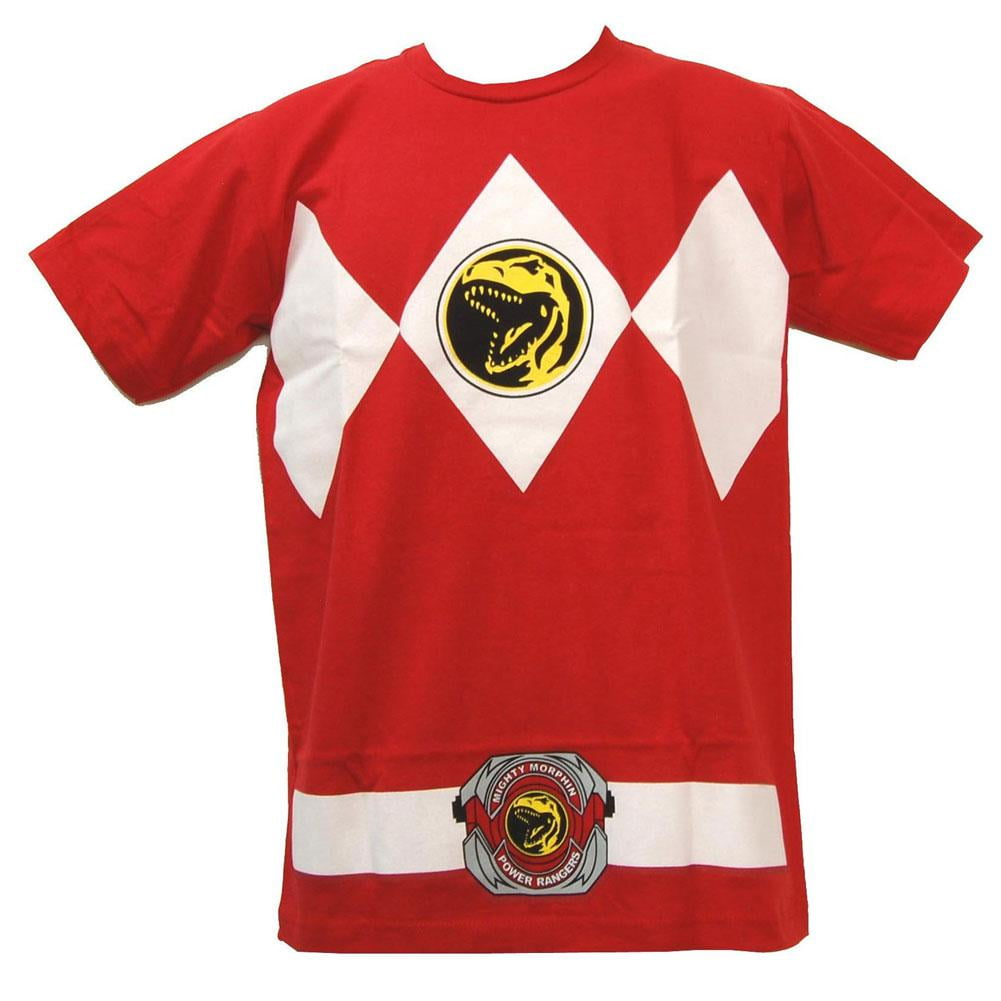 Power Rangers - Red Ranger Uniform Costume Adult T-Shirt - Walmart.com