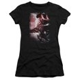 thumbnail image 1 of Power Rangers Red Zord Poster Junior Women's T-Shirt Sheer Black, 1 of 1