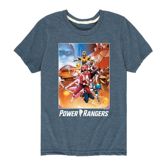 Power Rangers - Retro Comic Cover - Boy's Short Sleeve Tee