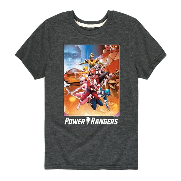 Power Rangers - Retro Comic Cover - Boy's Short Sleeve Tee