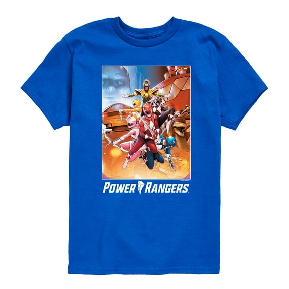 Power Rangers - Retro Comic Cover - Boy's Short Sleeve Tee