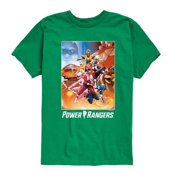 Power Rangers - Retro Comic Cover - Boy's Short Sleeve Tee