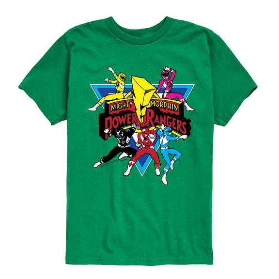 Power Rangers - Retro Rangers Comic - Boy's Short Sleeve Tee