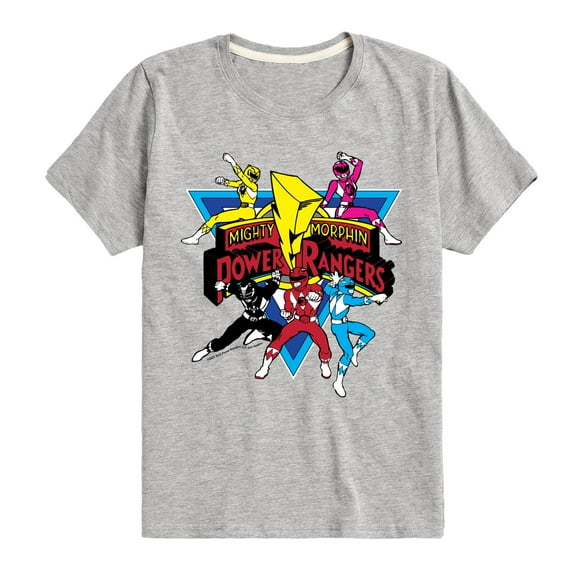 Power Rangers - Retro Rangers Comic - Boy's Short Sleeve Tee