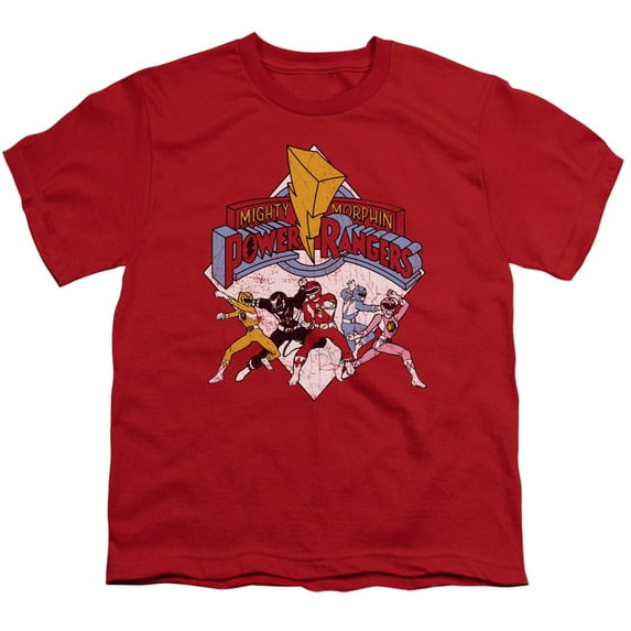Power Rangers - Retro Rangers - Youth Short Sleeve Shirt - Large
