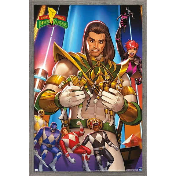 Power Rangers - Retro Wall Poster, 14.725" x 22.375", Framed