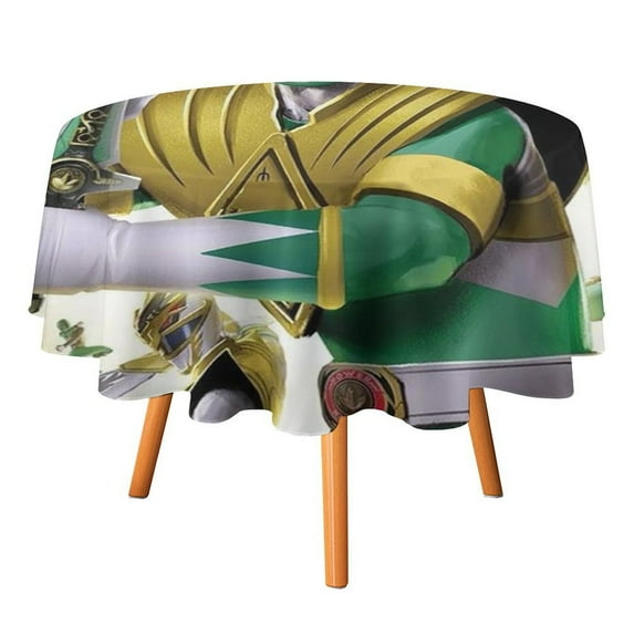 Power Rangers Round Tablecloth Print Decorative Table Cover Washable Table Cloths for Dining Party Picnic 60x60in