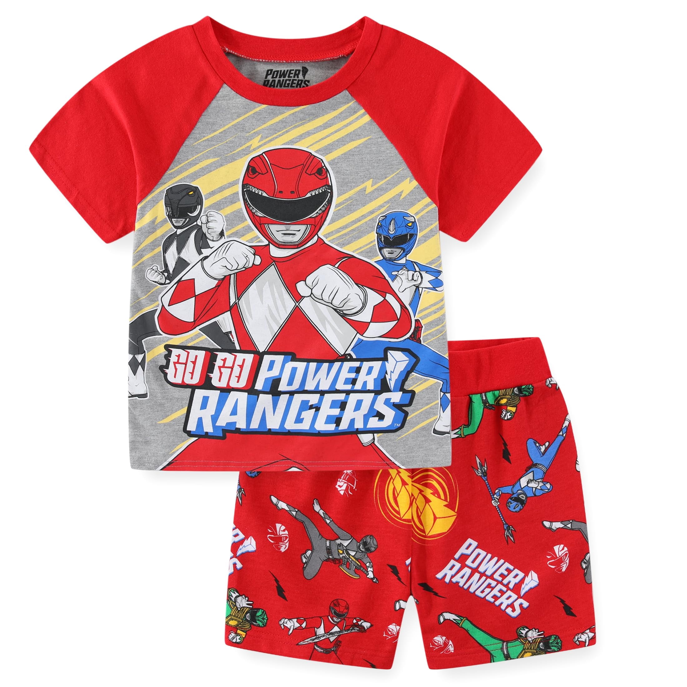 Power Rangers Short Sleeve T-Shirt and French Terry Shorts Set (Boys ...