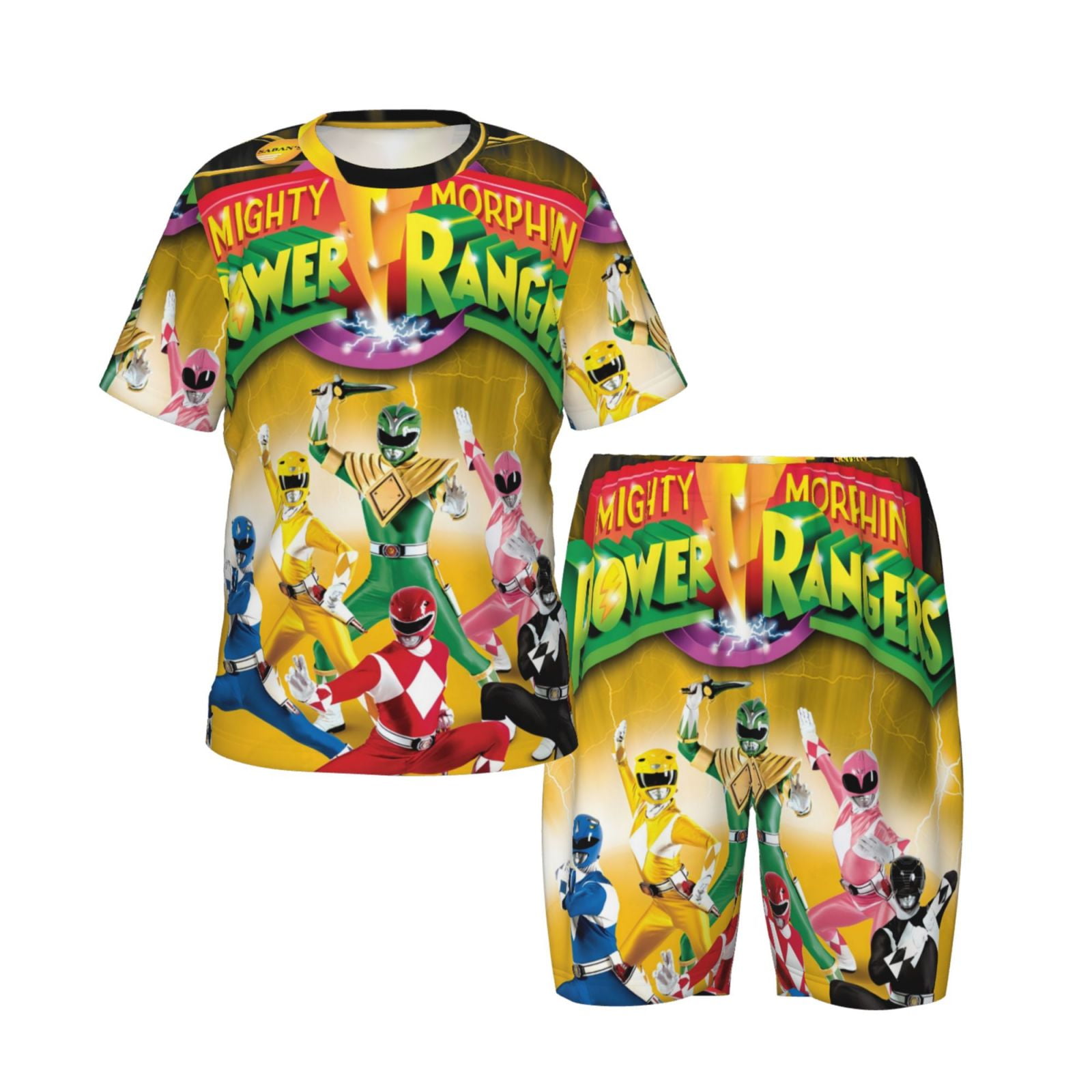 Power Rangers Short-Sleeved Summer Pajama Set For Girls And Boys, Kid ...