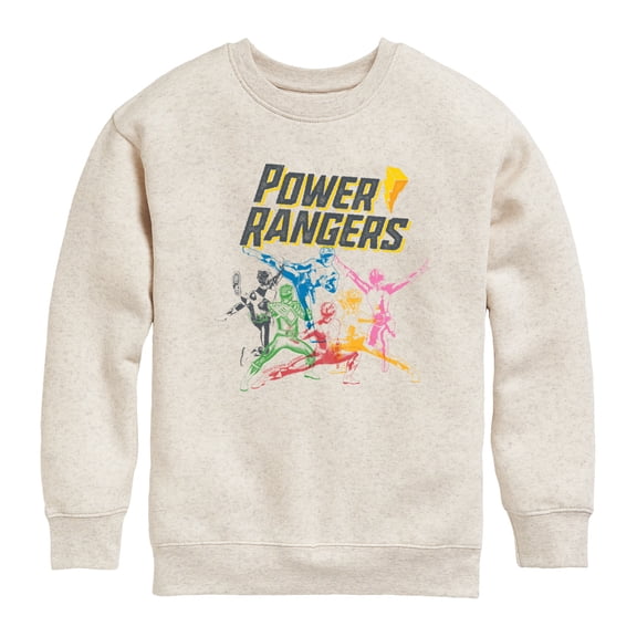 Power Rangers - Stamped Rangers - Youth Boys Crew Fleece Sweatshirt