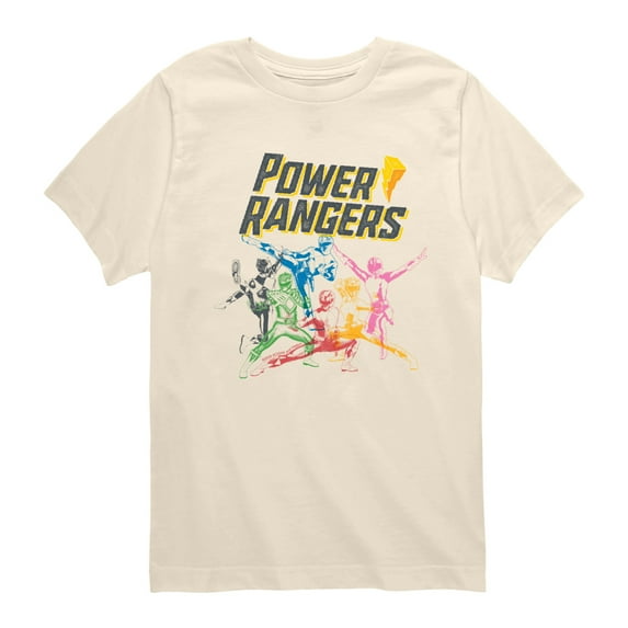 Power Rangers - Stamped Rangers - Youth Boys Short Sleeve Graphic T-Shirt