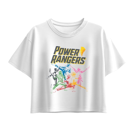Power Rangers - Stamped Rangers - Youth Girls Boxy T-Shirt