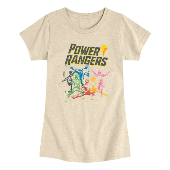 Power Rangers - Stamped Rangers - Youth Girls Fitted Short Sleeve T-Shirt